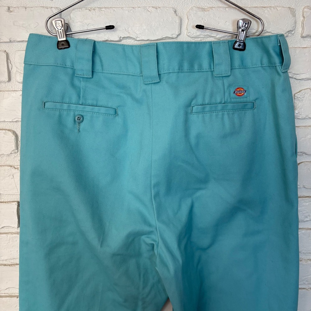 Dickies Women's Twill Cropped Ankle Pants Teal Blue High Rise Wide Leg size 16R - Picture 6 of 8